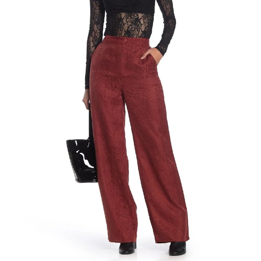 Wild Honey Leopard Print Wide Leg Pants